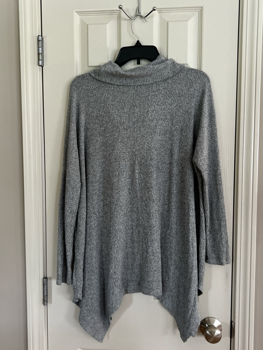 Express Gray Cowl Neck Knit Tunic Sweater